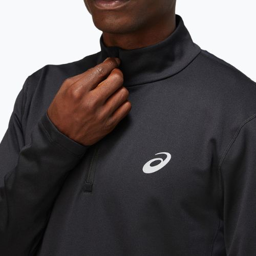 Bărbați ASICS Core Core 1/2 Zip de iarnă Top performanță negru de funcționare bluză de trening negru