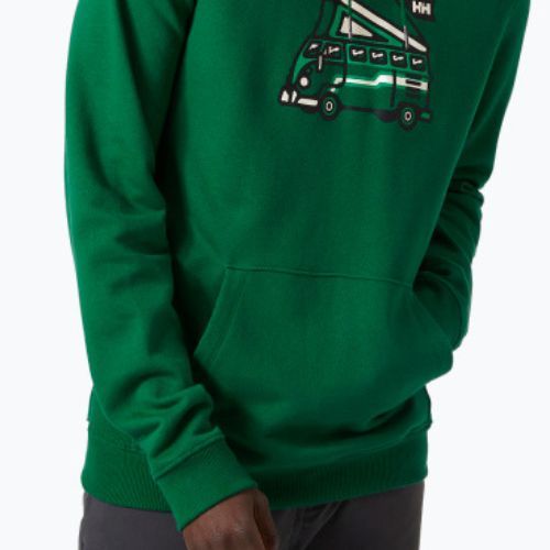 Tricou de trekking pentru bărbați Helly Hansen F2F F2F Hoodie din bumbac organic malachite
