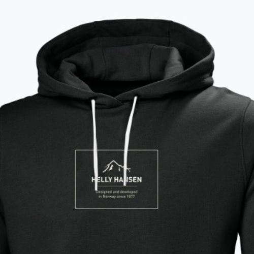 Hanorac de trekking pentru bărbați Helly Hansen F2F Hoodie din bumbac organic Helly Hansen F2F Hoodie ebony melange