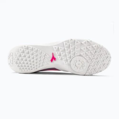 Ghete de fotbal pentru bărbați Diadora Brasil Elite Veloce GR TFR alb/roz fluo/albastru fluo