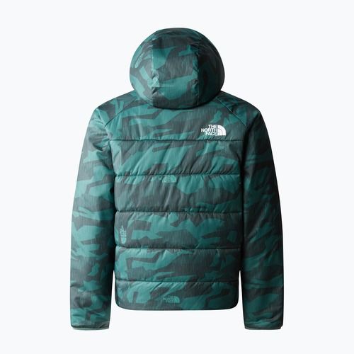 Jacheta de iarnă pentru copii The North Face Reversible Perrito dark sage rain camo print/negru pentru copii