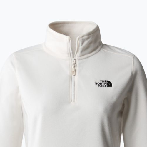 Pulover fleece pentru femei The North Face 100 Glacier Glacier 1/4 Zip gardenia alb