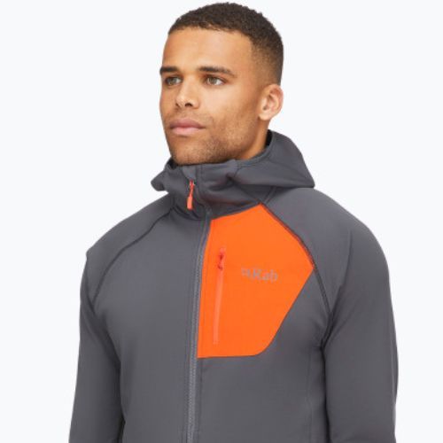 Hanorac Rab Superflux Hoody pentru bărbați grafene/firecracker trekking sweatshirt