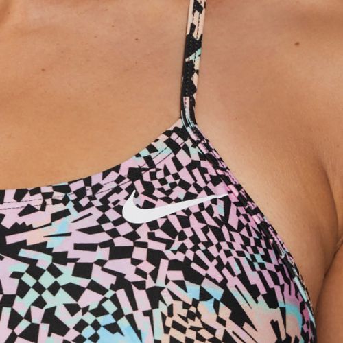 Costum de baie o piesă pentru femei Nike Hydrastrong Multi Print pink bloom