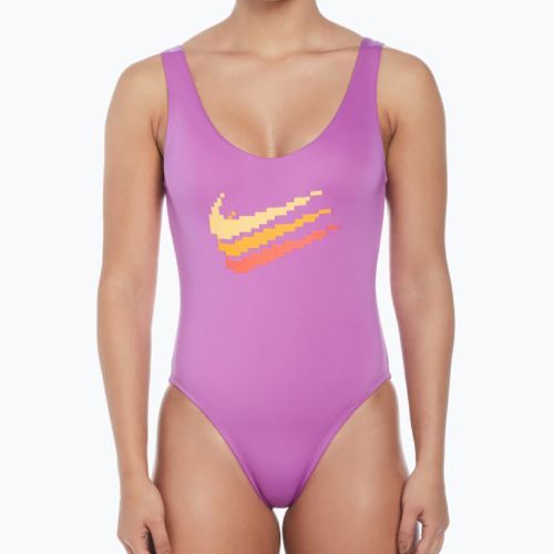 Costum de baie o piesă pentru femei Nike Multi Logo U-Back fuchsia dream