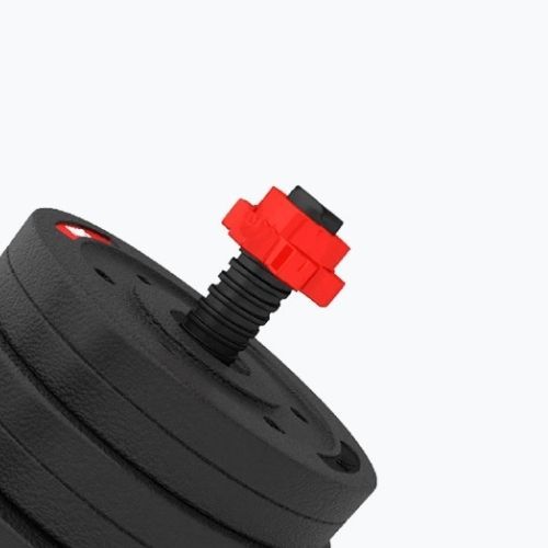 Set de gantere cu conexiune la halteră HMS SGP30 30 kg negru/roșu