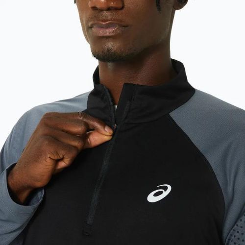 Longsleeve de alergat pentru bărbați ASICS Icon 1/2 Zip performance black/carrier grey