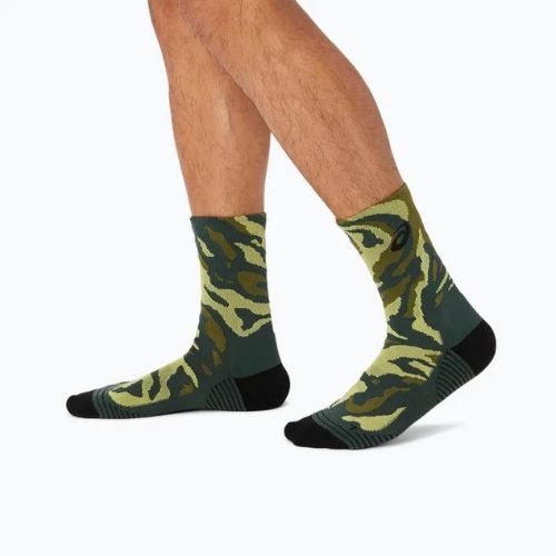 Șosete de alergat ASICS Color Camo Run Crew rain forest/cactus/glow yellow