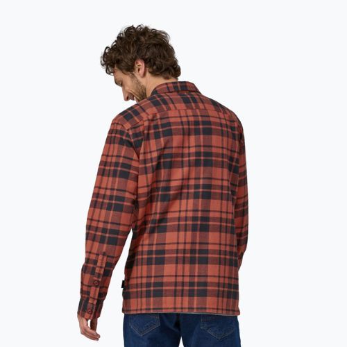 Tricou pentru bărbați Patagonia Organic Cotton MW Fjord Flannel ice caps/burl red