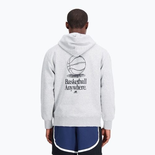 Bluză pentru bărbați New Balance Hoops Fleece Hoodie athletic grey