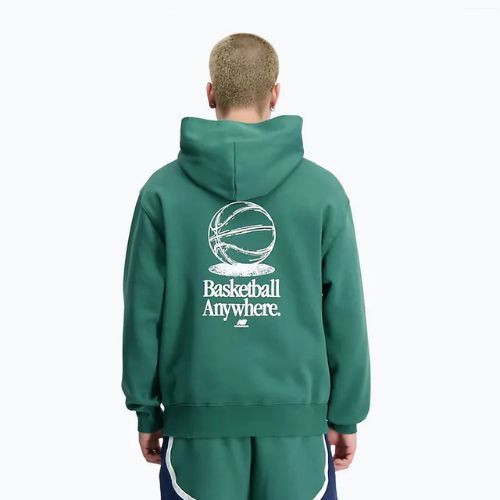 Bluză pentru bărbați New Balance Hoops Fleece Hoodie team forest green