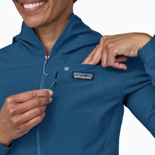 Geacă softshell pentru femei Patagonia R1 CrossStrata Hoody lagom blue