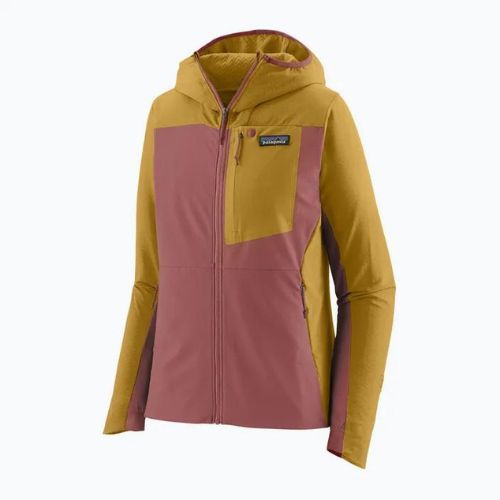 Geacă softshell pentru femei Patagonia R1 CrossStrata Hoody burl red