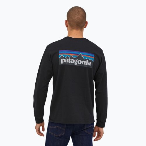 Longsleeve de trekking pentru bărbați Patagonia P-6 Logo Responsibili black