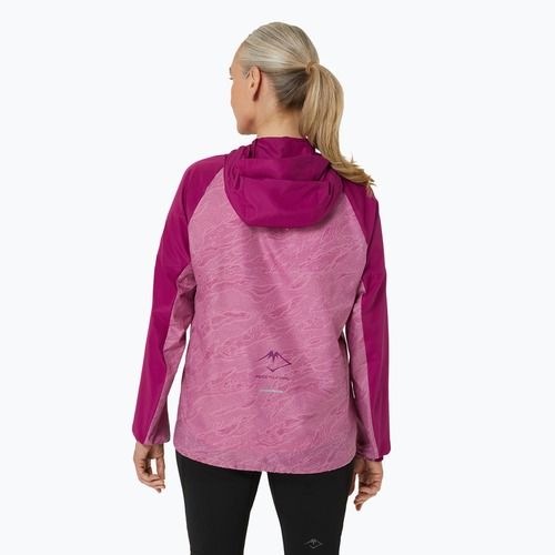 Geacă de alergat pentru femei ASICS Fujitrail Packable soft berry/blackberry