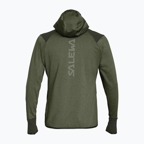 Bluză de trekking pentru bărbați Salewa Agner Hybrid PL/DST FZ dark olive melange