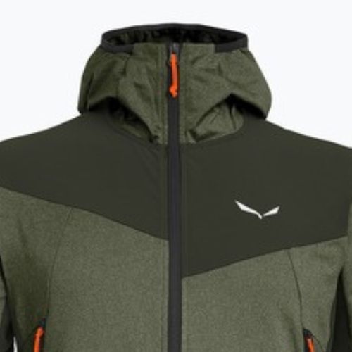 Bluză de trekking pentru bărbați Salewa Agner Hybrid PL/DST FZ dark olive melange