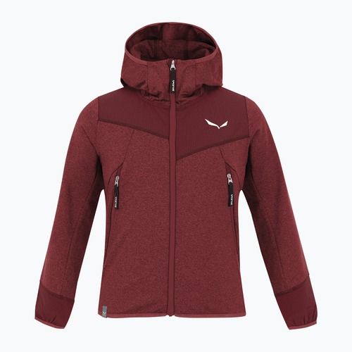 Bluză de trekking pentru copii Salewa Agner Melange PL FZ Hoody syrah