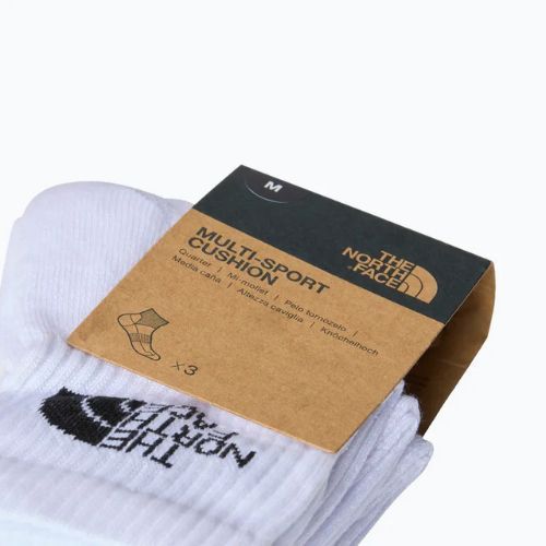 Șosete de trekkingThe North Face Multi Sport Cush Quarter Sock 3 pary white