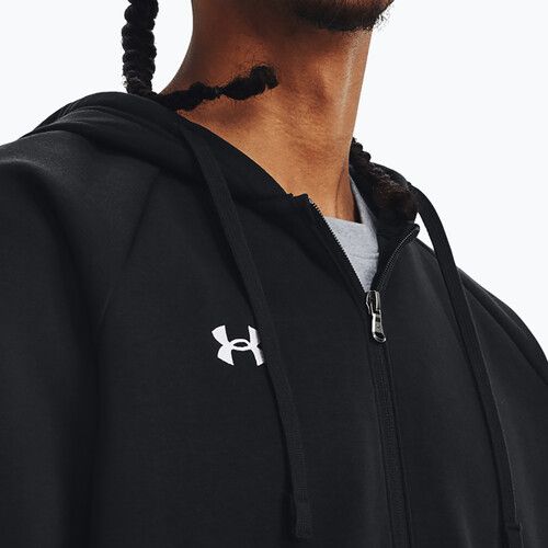 Bluză pentru bărbați Under Armour Rival Fleece FZ Hoodie black/white