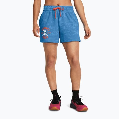 Pantaloni scurți de antrenament pentru femei Under Armour Project Rock Underground Terry viral blue/phoenix/white