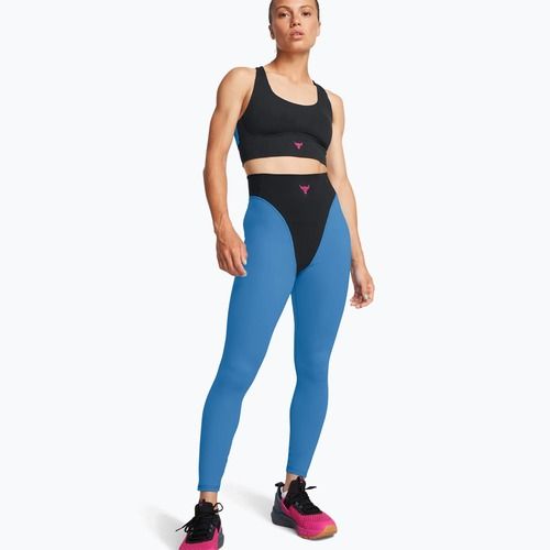Colanți de antrenament pentru femei Under Armour Project Rock LG Grind Ankle Leg black/viral blue/astro pink