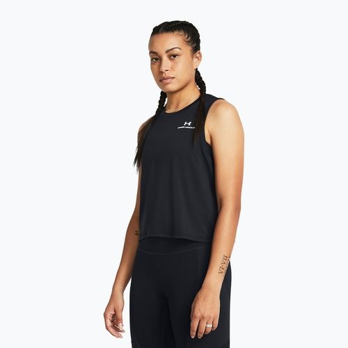 Top de antrenament pentru femei Under Armour Rush Energy Crop Tank black/white