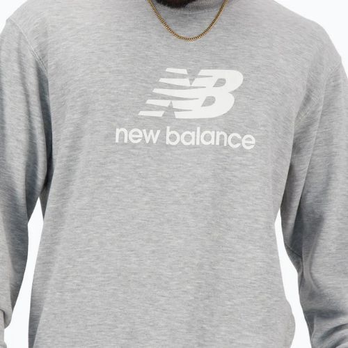 Bluză pentru bărbați New Balance Stacked Logo French Terry Crew athletic grey