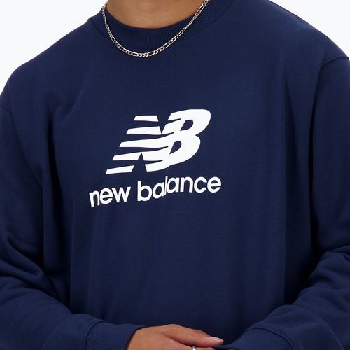 Bluză pentru bărbați New Balance Stacked Logo French Terry Crew nb navy