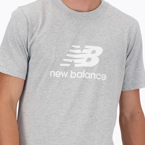 Tricou pentru bărbați New Balance Stacked Logo athletic grey