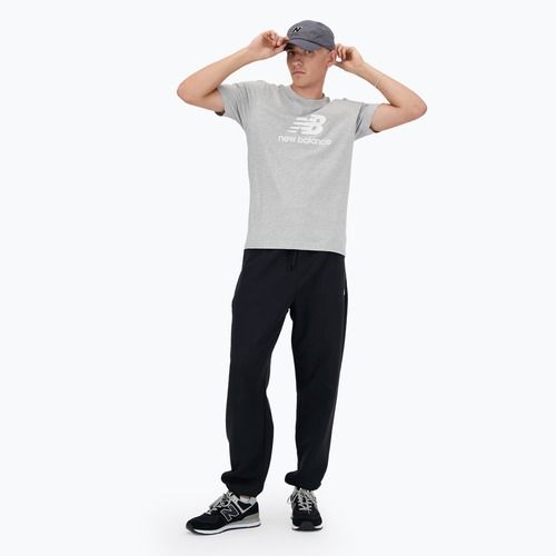 Tricou pentru bărbați New Balance Stacked Logo athletic grey