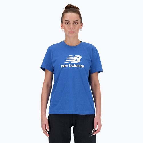 Tricou pentru femei New Balance Jersey Stacked Logo T-Shirt blueagat