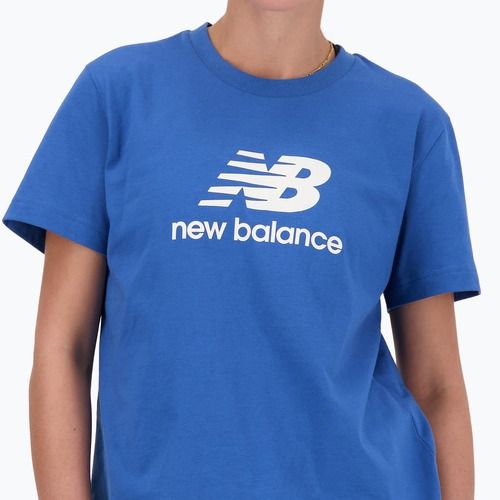 Tricou pentru femei New Balance Jersey Stacked Logo T-Shirt blueagat