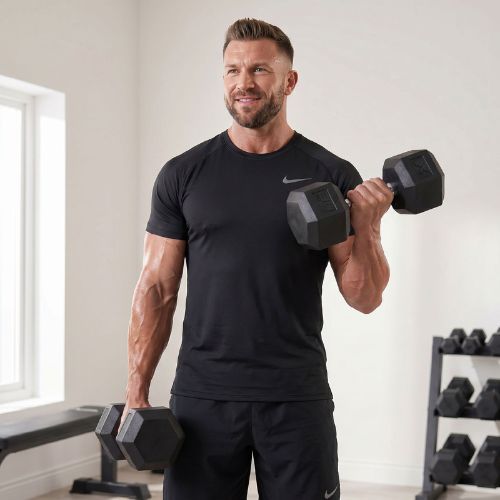Halteră cauciucată XTREXO Hex 30 kg