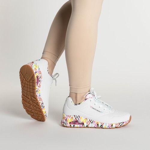 Încălțăminte pentru femei SKECHERS Uno Loving Love white/multi