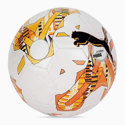 Minge de fotbal PUMA Orbita 6 FanwearCapsule MS puma white/rickle orange/puma black mărime 5