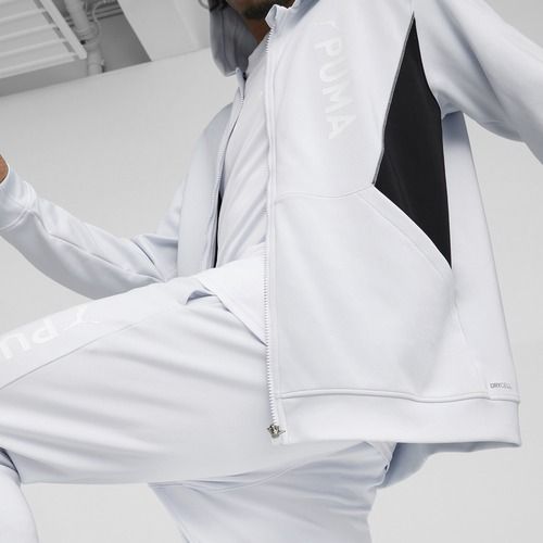 Bluză de antrenament pentru bărbați PUMA Fit Double Knit FZ Hoodie silver mist