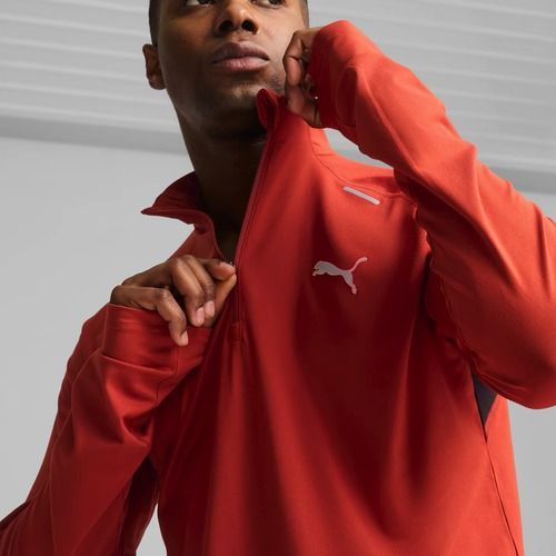 Bluză de alergare pentru bărbați PUMA Run Cloudspun 1/4 Zip mars red