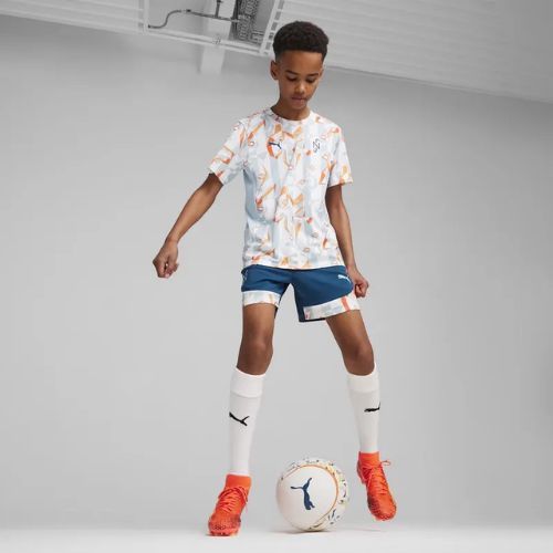 Pantaloni scurți de fotbal pentru copii PUMA Neymar JR Creativity Training ocean tropic/hot heat