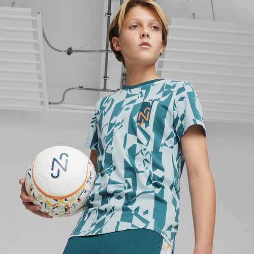 Tricou de fotbal pentru copii PUMA Neymar Jr Creativity Logo Tee ocean tropic/turquoise surf