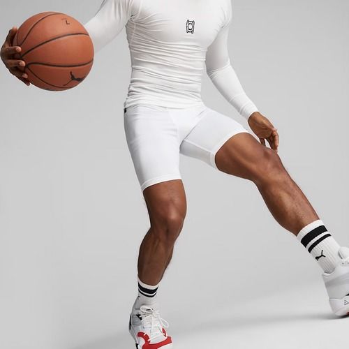 Pantaloni scurți de baschet pentru bărbați PUMA Hoops Team Baselayer puma white