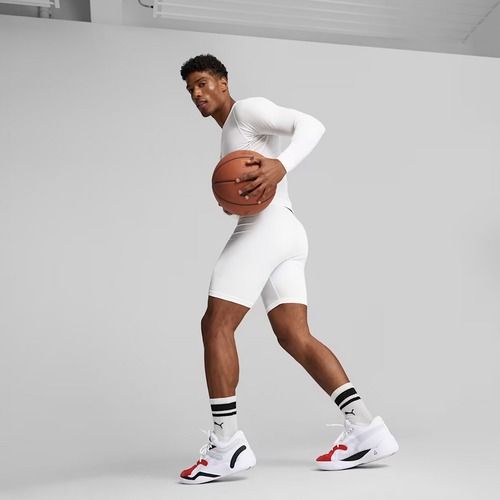 Pantaloni scurți de baschet pentru bărbați PUMA Hoops Team Baselayer puma white