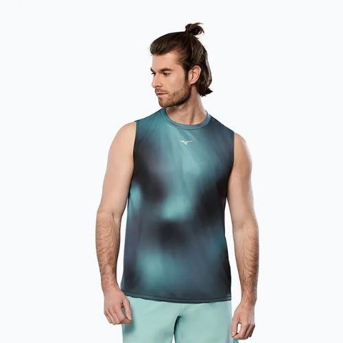 Tank top de alergare pentru bărbați Mizuno Core Graphic aquifer