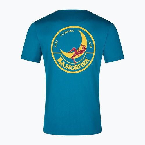 Tricou pentru bărbați La Sportiva Climbing on the Moon turchese/giallo