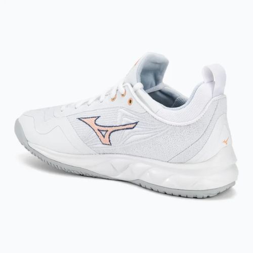 Încălțăminte de volei pentru femei Mizuno Wave Luminous 2 white/navy peony/peach parfait