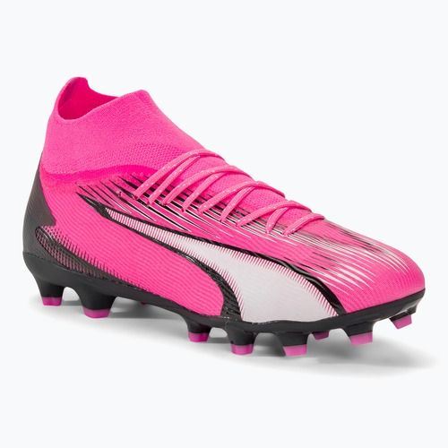 Încălțăminte de fotbal pentru copii PUMA Ultra Pro FG/AG Jr poison pink/puma white/puma black