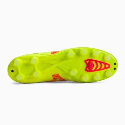 Încălțăminte de fotbal pentru bărbați Mizuno Morelia Neo IV Pro MD safety yellow/fiery coral 2/galaxy silver