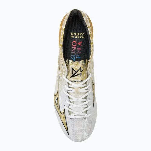 Încălțăminte de fotbal pentru bărbați Mizuno Αlpha Japan Md white/ge gold/black