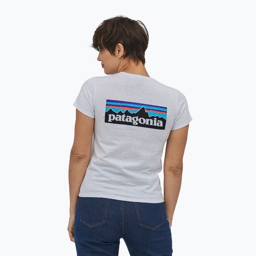 Tricou de trekking pentru femei  Patagonia P-6 Logo Responsibili-Tee white