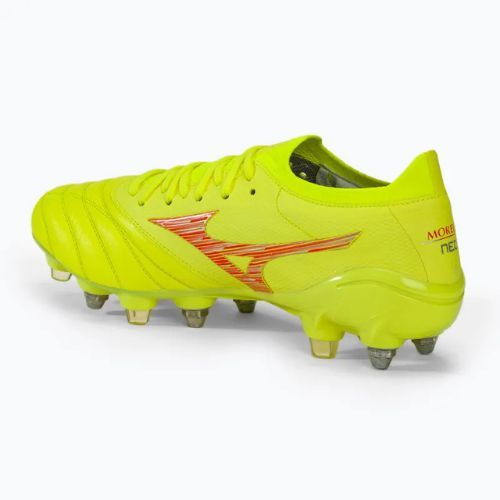 Încălțîminte de fotbal pentru bărbați Mizuno Morelia Neo IV Β Japan Mix safety yellow/flery coral 2/safety yellow
